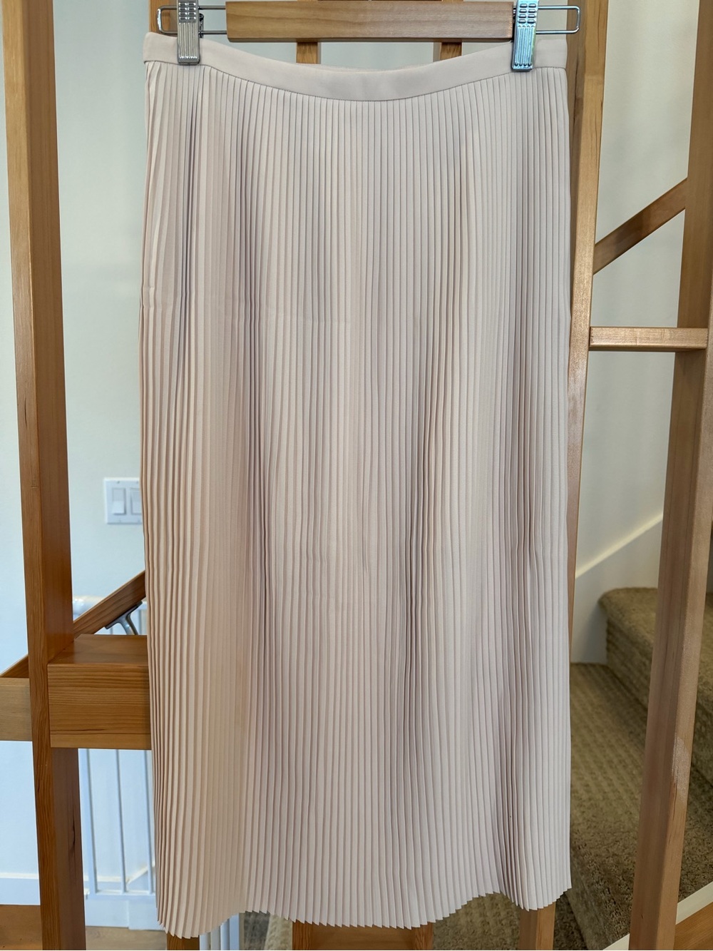 & Other Stories Blush Pleated Midi Skirt